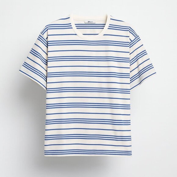 Madewell Tops - Madewell Cotton Relaxed Oversized Tee Women's Medium Lighthouse & Blue Stripe